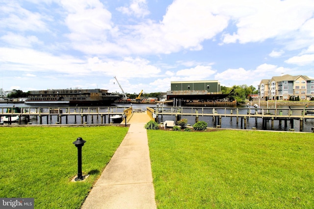 646 River Oak Ct Unit A-8Bs, Salisbury, MD 21801 - dock area with a water view and a yard