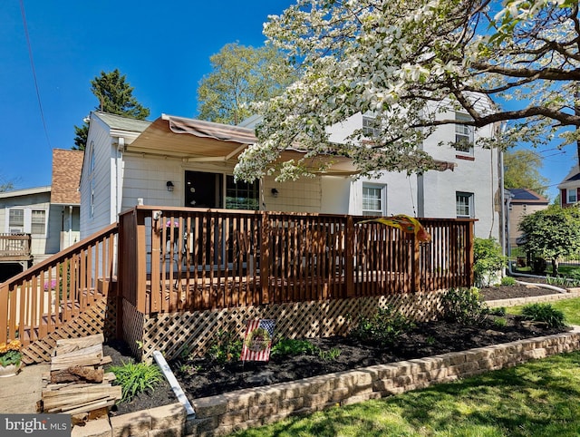 460 Burmont Rd, Drexel Hill, PA 19026 - rear view of house with a deck