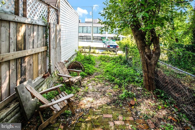 view of yard with fence
