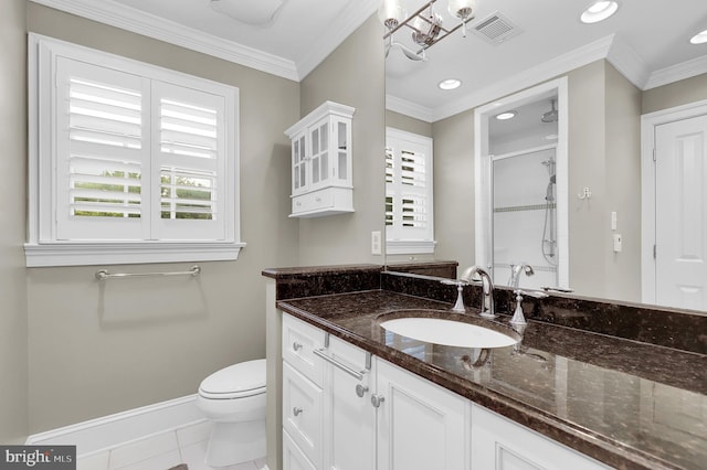 2812 Pheasant Ln, Clarksburg, MD 20871 - full bathroom with a stall shower, baseboards, vanity, toilet, and plenty of natural light