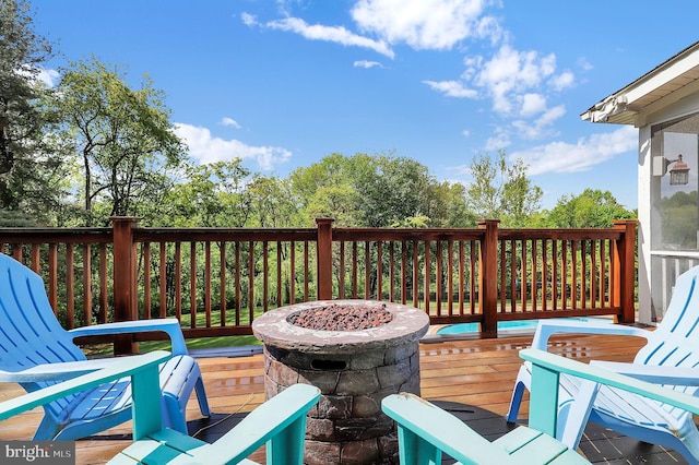 2812 Pheasant Ln, Clarksburg, MD 20871 - wooden deck with an outdoor fire pit