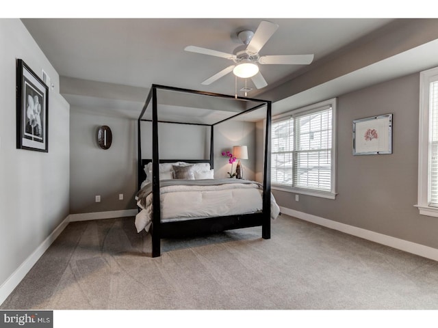 602 D St, Kennett Square, PA 19348 - bedroom with baseboards, carpet flooring, and ceiling fan