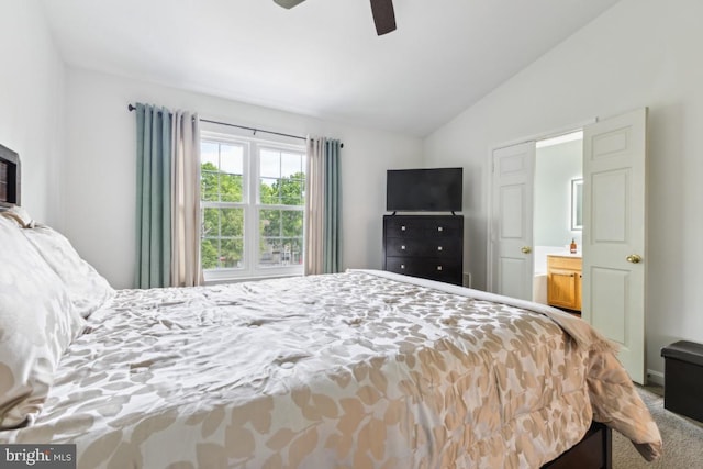 11408 Leland Pl, Waldorf, MD 20601 - bedroom with vaulted ceiling, carpet, and ceiling fan