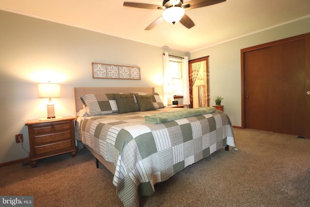 3901 Stoneybrook Rd, White Plains, MD 20695 - carpeted bedroom featuring crown molding and ceiling fan