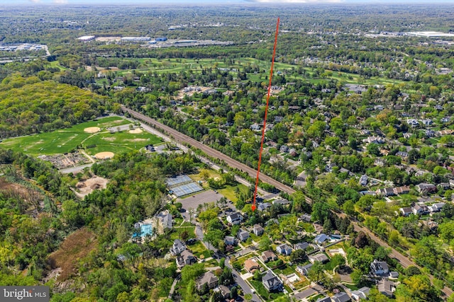 aerial view of property's location