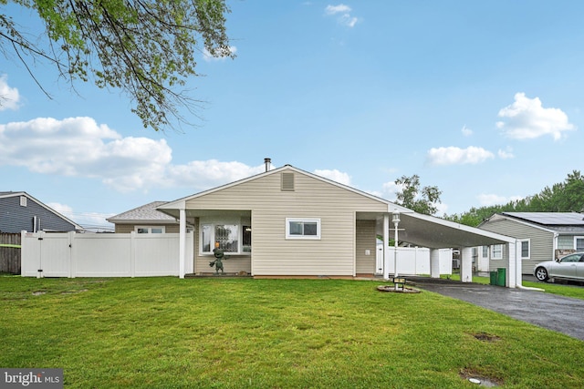 6 Swan Ln, Levittown, PA 19055 - view of front of property with asphalt driveway and a carport