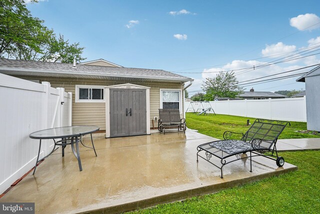 6 Swan Ln, Levittown, PA 19055 - view of patio with an outbuilding
