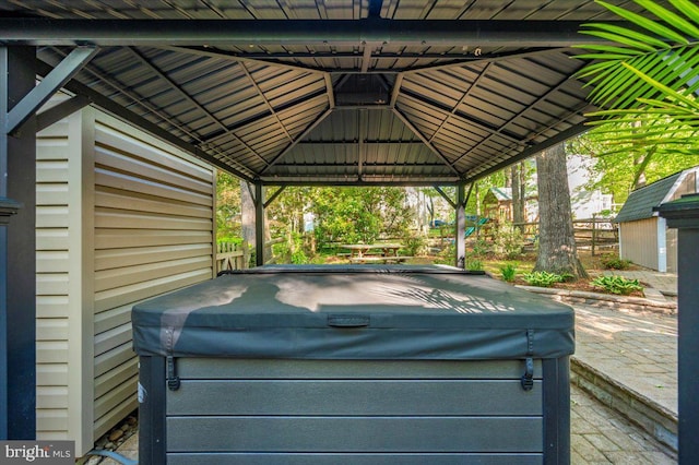 exterior space featuring a gazebo