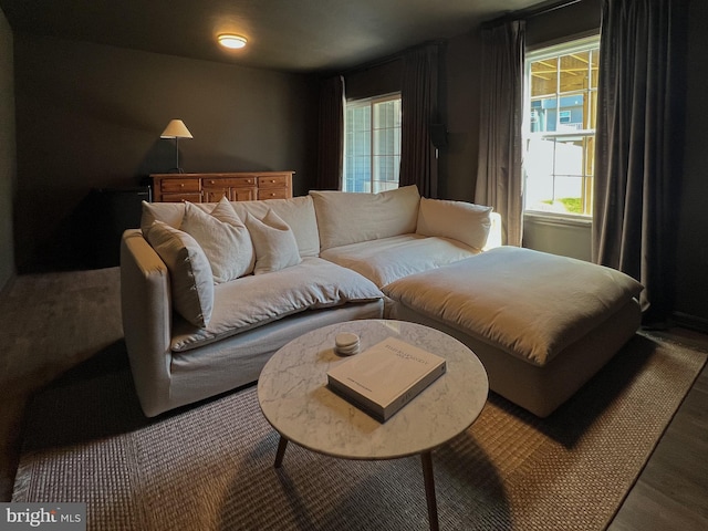 interior space with plenty of natural light and wood finished floors