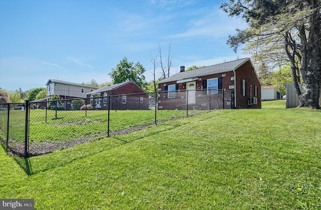 view of yard with fence