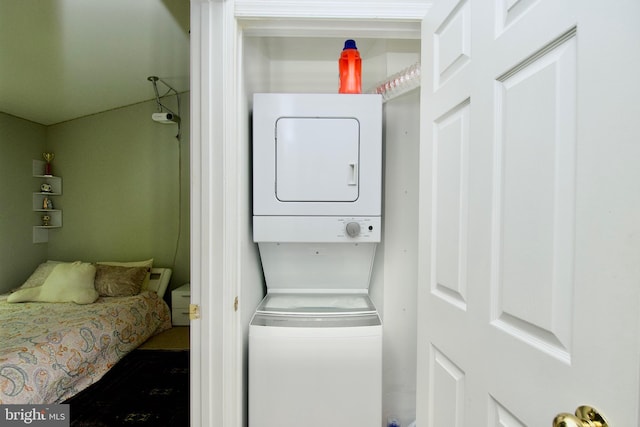 4024 Nicholas Ct, Fairfax, VA 22033 - washroom with stacked washing machine and dryer