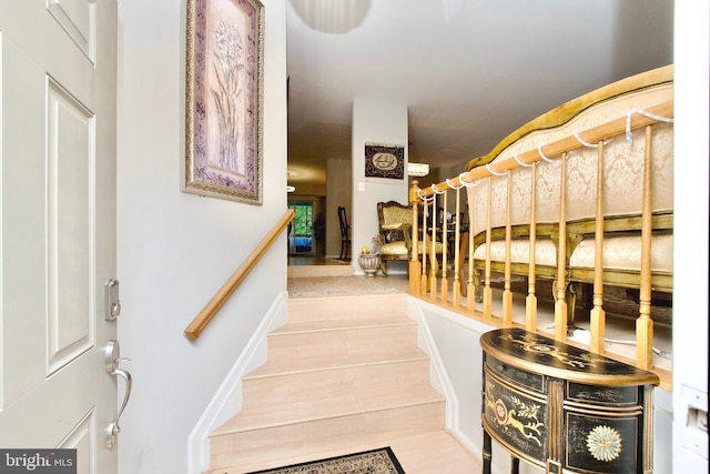 4024 Nicholas Ct, Fairfax, VA 22033 - stairway featuring wood finished floors