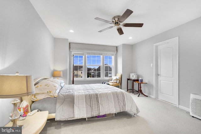 20920 Houseman Ter, Ashburn, VA 20148 - carpeted bedroom with baseboards, recessed lighting, and ceiling fan