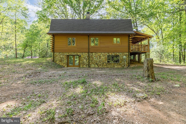 view of outbuilding with french doors