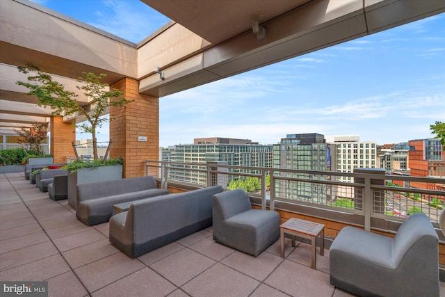 475 K St NW Unit 817, Washington, DC 20001 - view of patio featuring a city view, outdoor lounge area, and a balcony