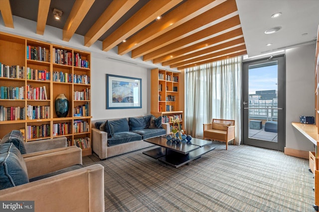 475 K St NW Unit 817, Washington, DC 20001 - sitting room featuring carpet and beam ceiling