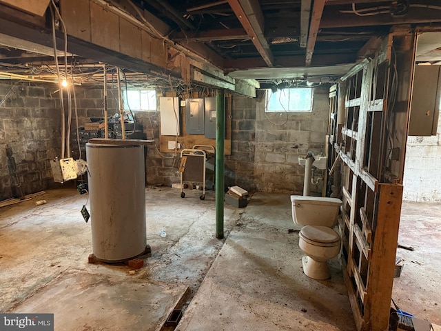 8600 Gue Rd, Damascus, MD 20872 - basement with electric panel and gas water heater