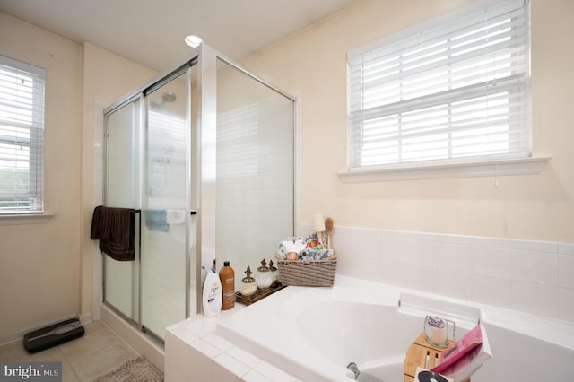 57 Pebble Creek Dr, Smyrna, DE 19977 - full bathroom with a garden tub, a shower stall, and tile patterned flooring