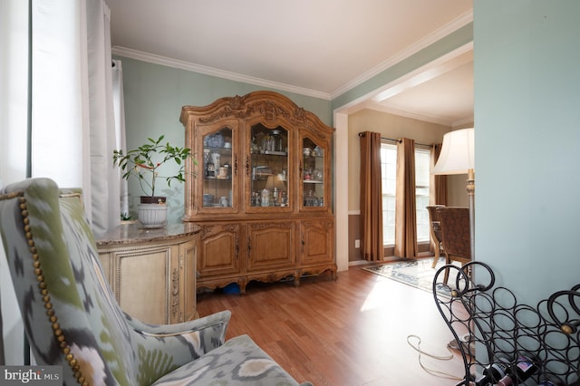 57 Pebble Creek Dr, Smyrna, DE 19977 - sitting room featuring light wood-style floors and ornamental molding