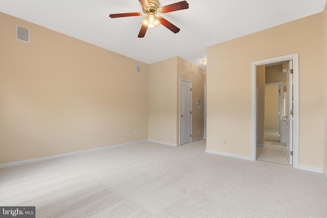 12850 Salmon Run Ct, Manassas, VA 20112 - unfurnished bedroom featuring visible vents, baseboards, a ceiling fan, and light carpet
