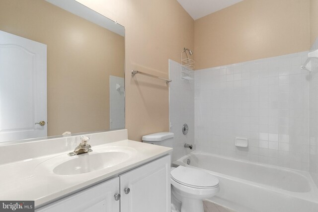 12850 Salmon Run Ct, Manassas, VA 20112 - full bathroom with tile patterned floors, toilet, bathing tub / shower combination, and vanity