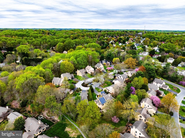 drone / aerial view with a residential view