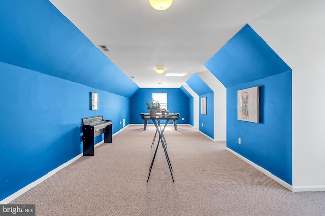 playroom with baseboards, carpet flooring, and visible vents
