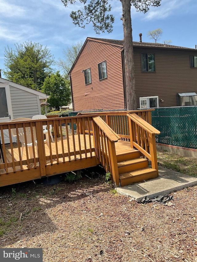 wooden deck with fence