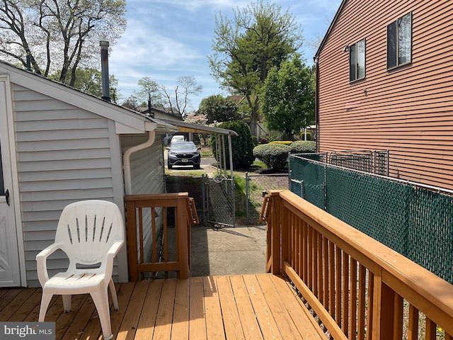 deck featuring fence