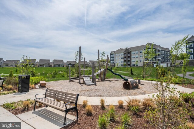 community play area featuring a residential view
