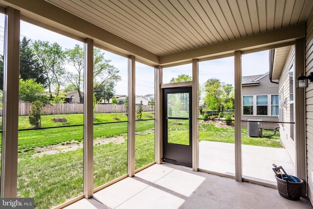 view of unfurnished sunroom
