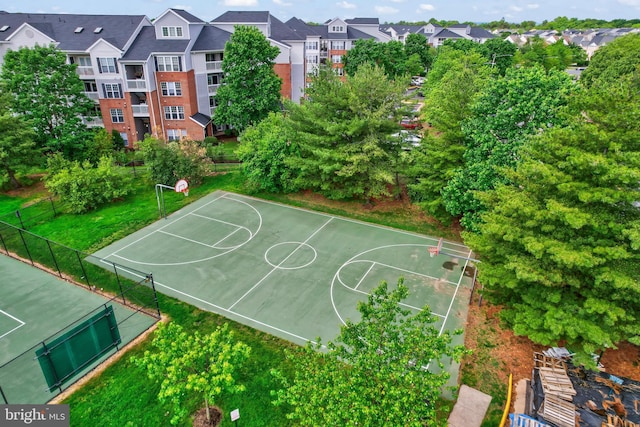 view of sport court with fence and community basketball court