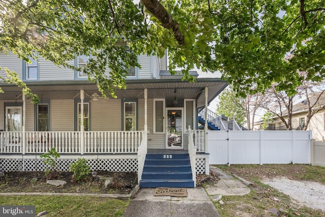 322-324 Washington Ave, Laurel Springs, NJ 08021 - view of front of property with fence and covered porch