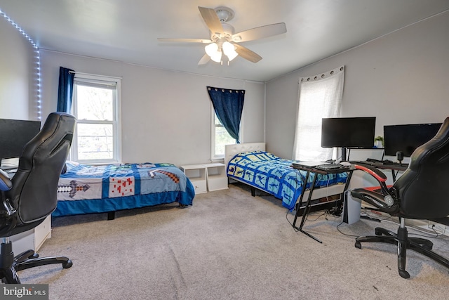322-324 Washington Ave, Laurel Springs, NJ 08021 - carpeted bedroom featuring a ceiling fan