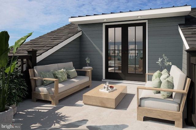 view of patio / terrace with outdoor lounge area and french doors
