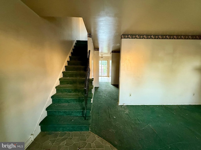 staircase with baseboards