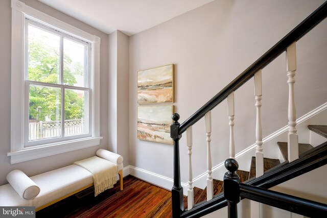 209 11th St NE, Washington, DC 20002 - stairway featuring wood finished floors and baseboards