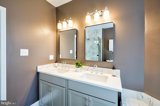 209 11th St NE, Washington, DC 20002 - bathroom featuring a shower and double vanity