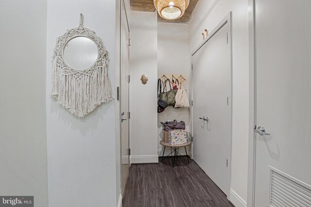 929 Florida Ave NW Unit 2001, Washington, DC 20001 - hall with baseboards and dark wood-style flooring