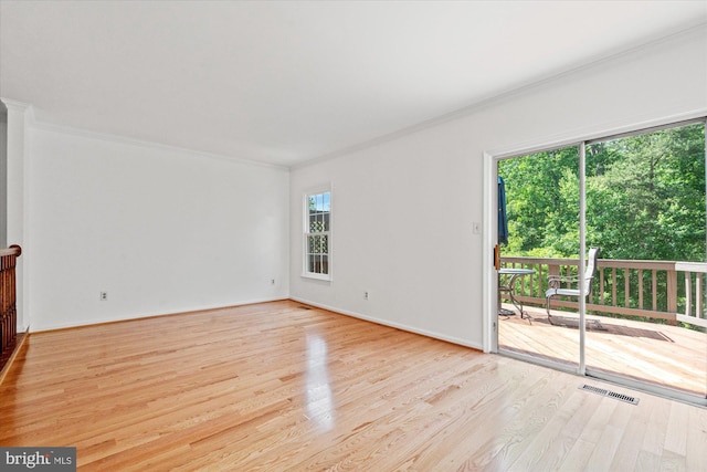 7232 Cherwell Ln, Alexandria, VA 22315 - empty room with wood finished floors, ornamental molding, and baseboards