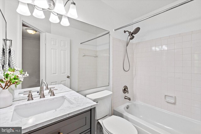 7232 Cherwell Ln, Alexandria, VA 22315 - full bathroom with vanity, shower / washtub combination, and toilet