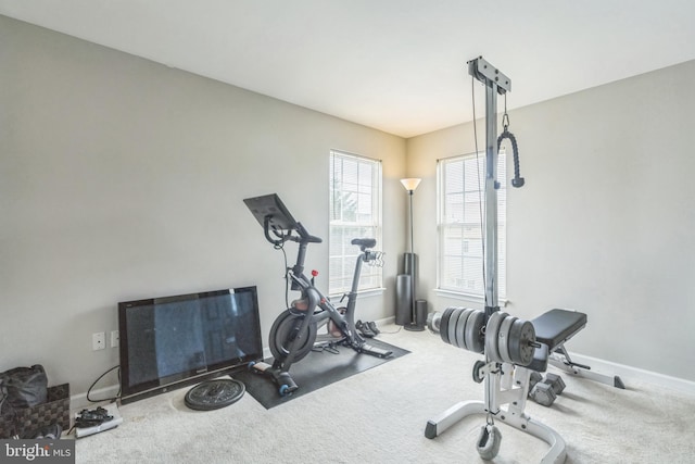 907 Whistling Duck Dr, Upper Marlboro, MD 20774 - exercise area featuring baseboards and carpet