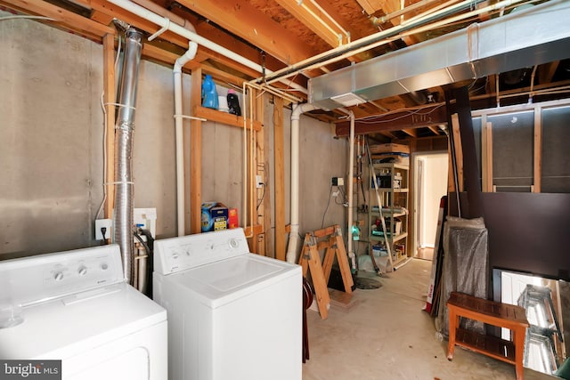 907 Whistling Duck Dr, Upper Marlboro, MD 20774 - unfinished basement featuring washing machine and dryer
