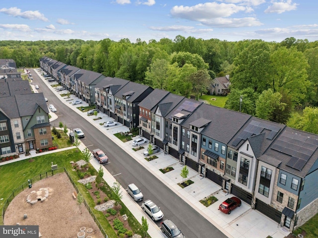 bird's eye view with a residential view