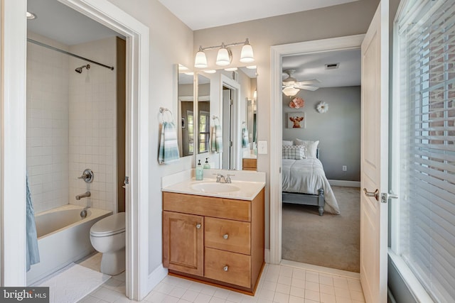 5985 Twin Branch Ct, Haymarket, VA 20169 - full bath featuring vanity, toilet, a ceiling fan, ensuite bathroom, and visible vents