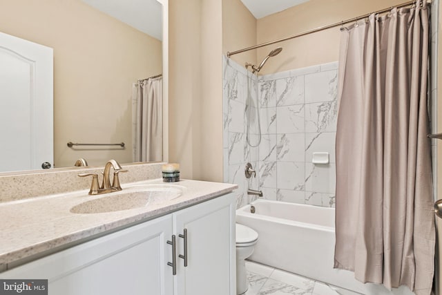 2204 Messina Ct, Eldersburg, MD 21784 - bathroom with marble finish floors, vanity, shower / tub combo, and toilet