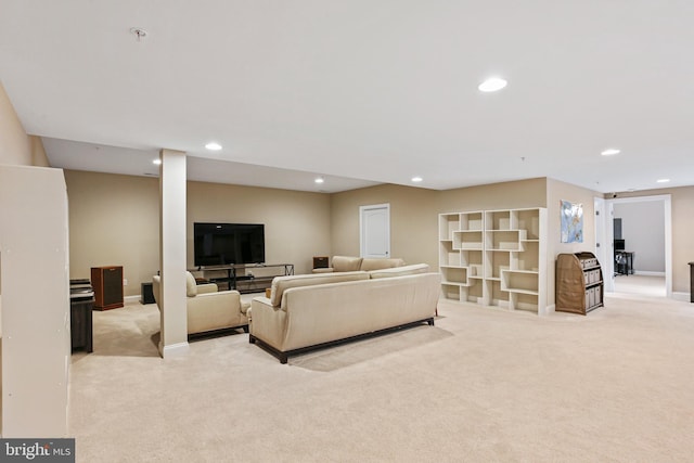 2204 Messina Ct, Eldersburg, MD 21784 - living room featuring light colored carpet, recessed lighting, and baseboards