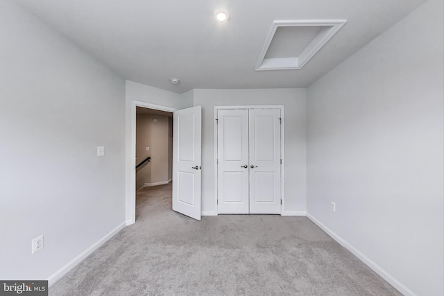 520 View Point Way, Fredericksburg, VA 22405 - unfurnished bedroom featuring carpet flooring, baseboards, attic access, and a closet