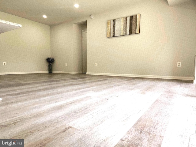 3811 Saint Barnabas Rd Unit T2, Suitland, MD 20746 - below grade area with wood finished floors, recessed lighting, and baseboards