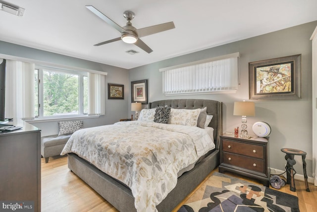 3305 Shirley Ln, Chevy Chase, MD 20815 - bedroom featuring light wood-style flooring and ceiling fan